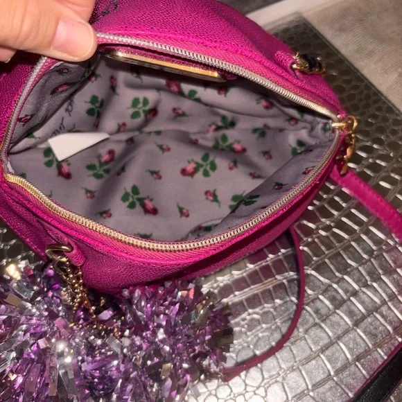 Betsey Johnson Pink Football purse with Sparkly Pom-Poms - Picture 11 of 11